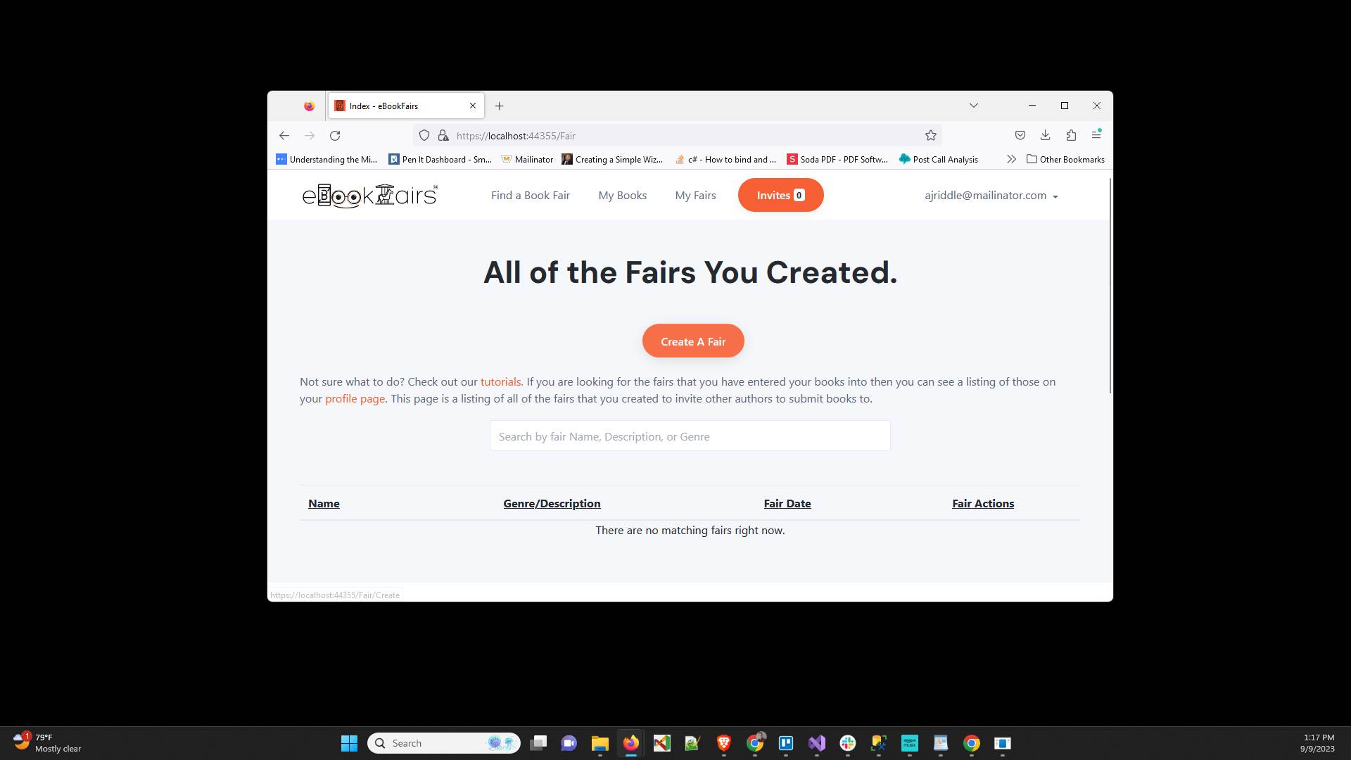 Click "Create A Fair"