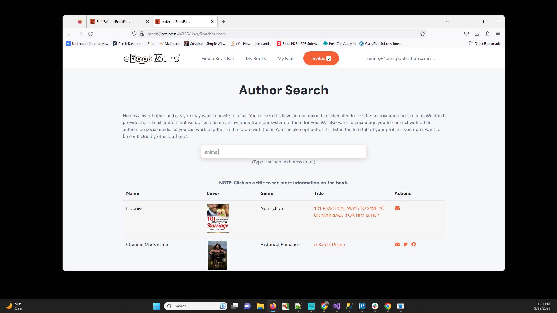 Type in a search term and press enter