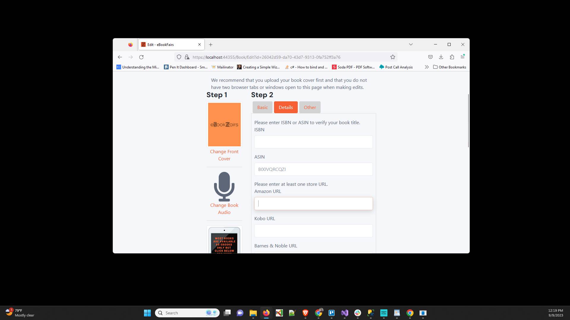 Click on "Amazon URL" and paste in your Amazon link