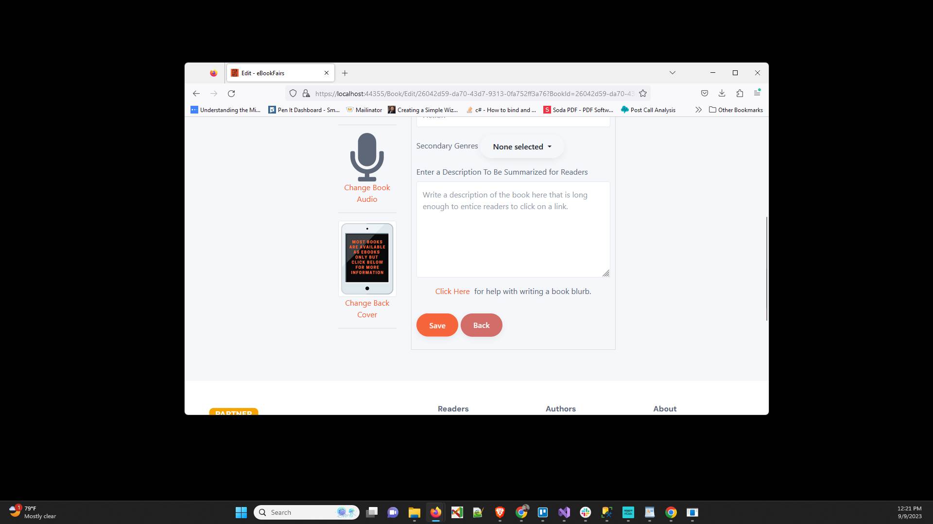 Click "Save" one last time and your book is ready
