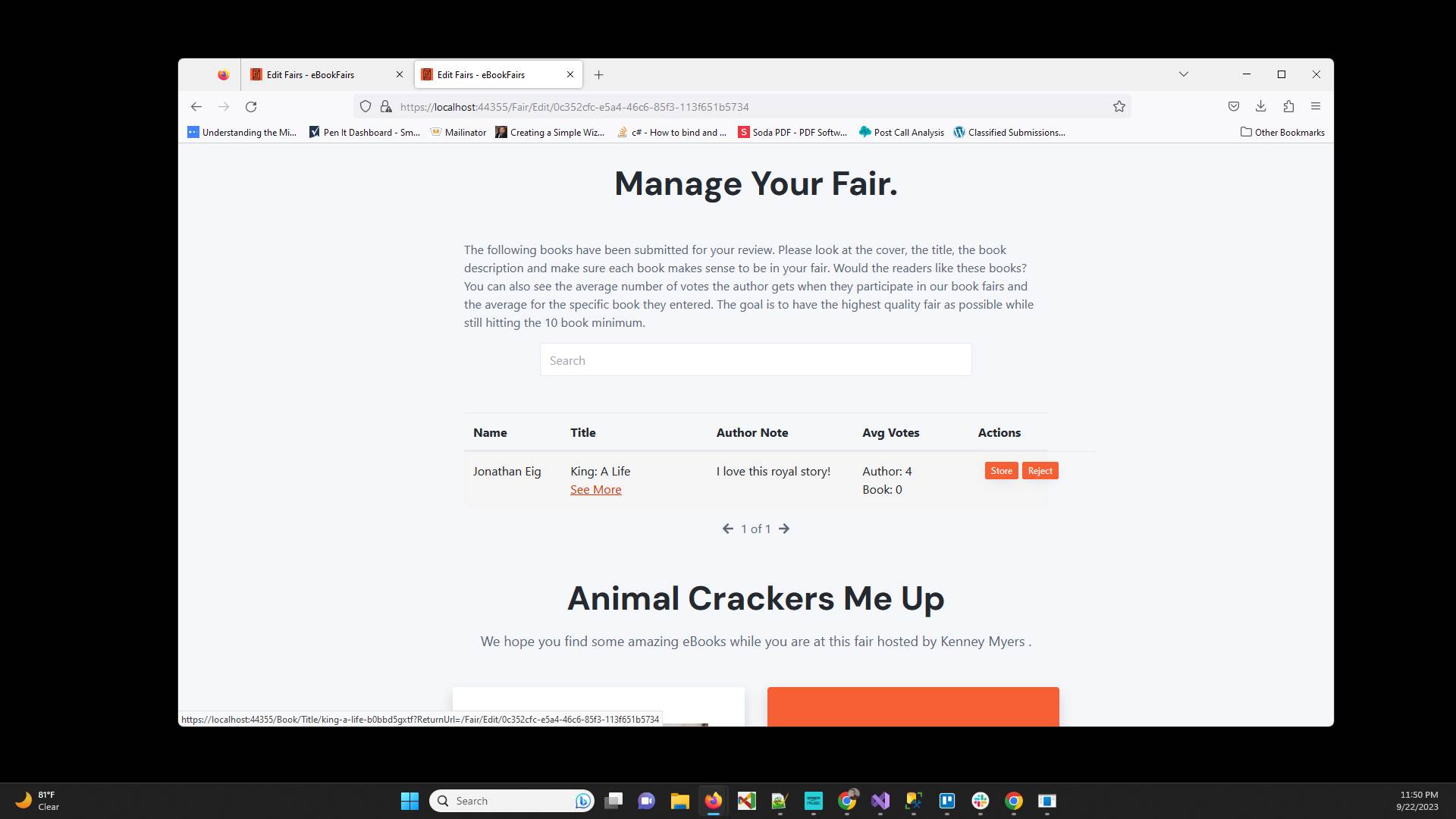 Look at the book by clicking "See More"