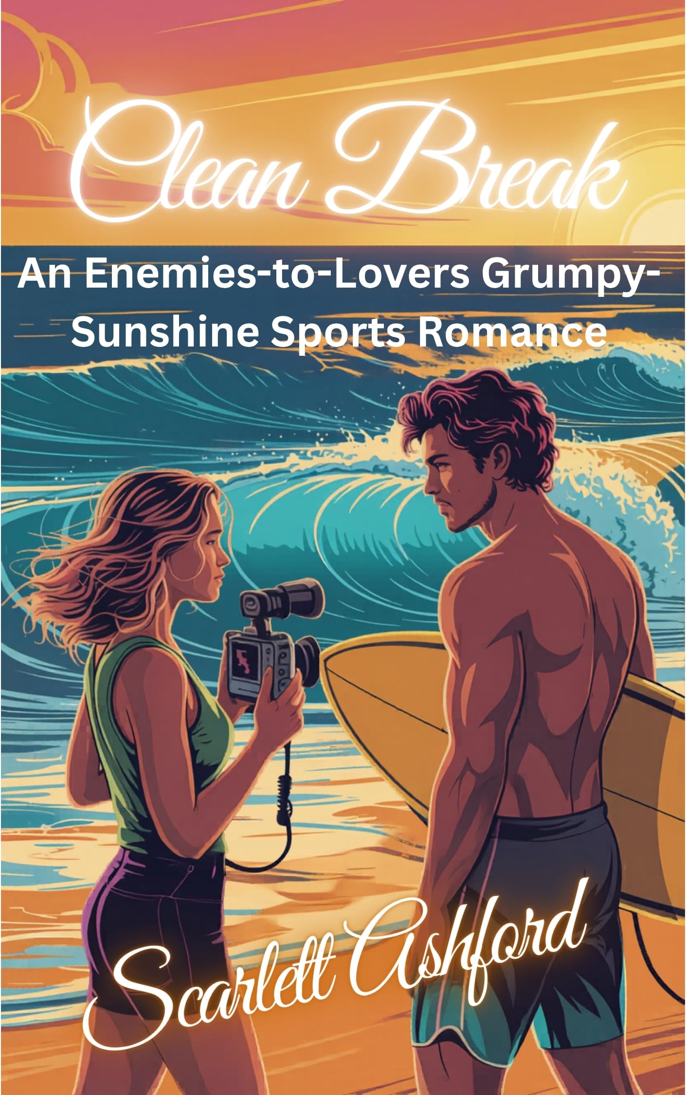 Clean Break : An Enemies-to-Lovers Grumpy-Sunshine Sports Romance (Romance at the Break, A Coastal College Surf Team Series)